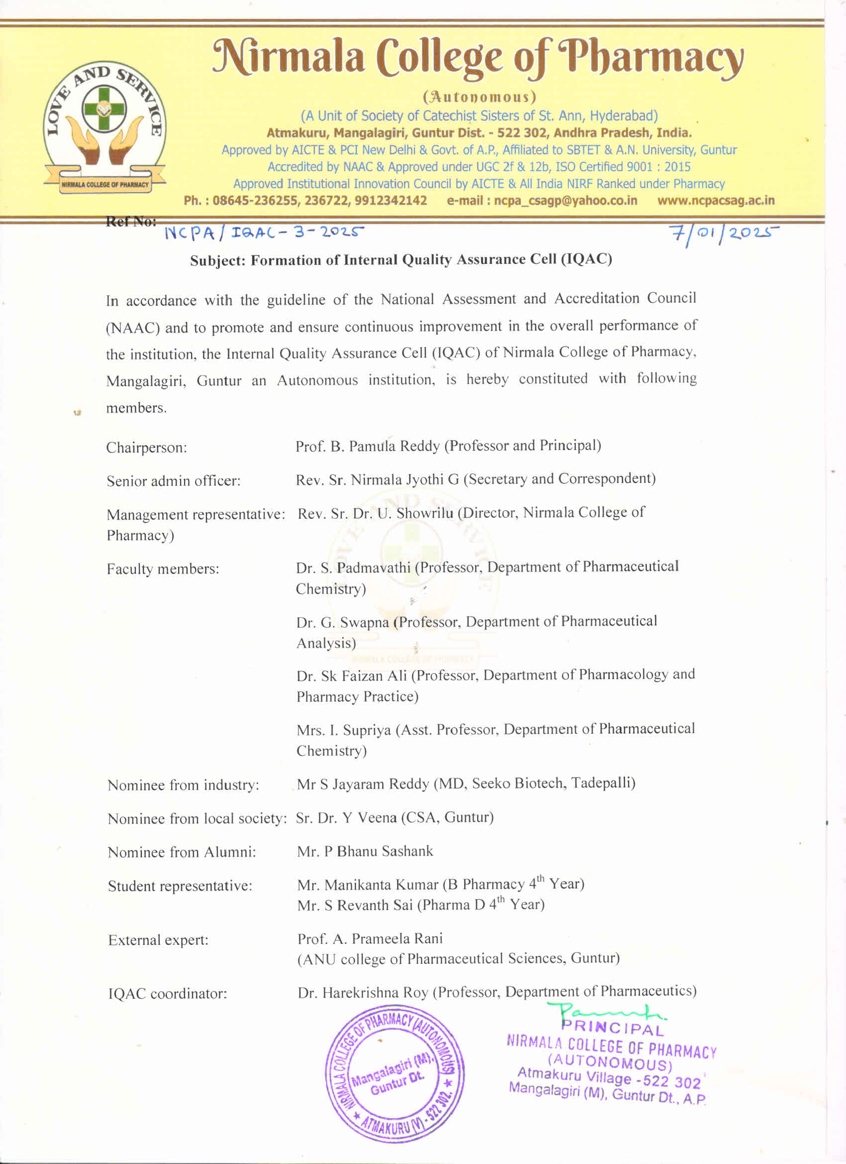 IQAC Committee Members