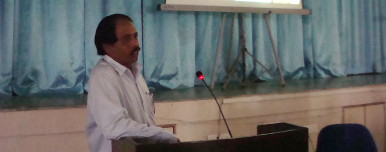 Dr. Y. Rajendra Prasad delivering seminar on Drug Development from Natural Sources